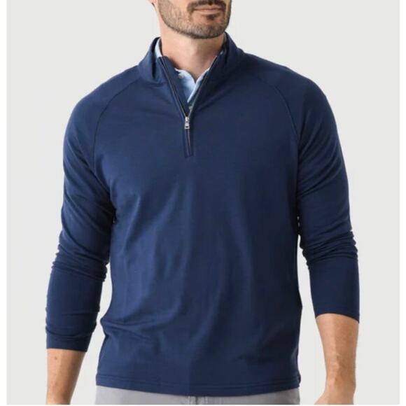 Peter Millar Sweater Mens S Blue 1/4 Zip Pullover Merino Wool Blend Outdoors NWT - Picture 1 of 12